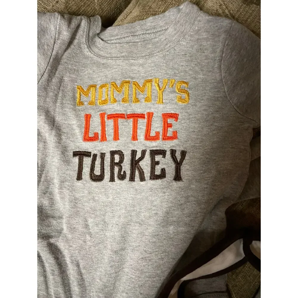 Carter’s 9 mo My‎ first turkey day Mommy’s little turkey one piece top pants bib
